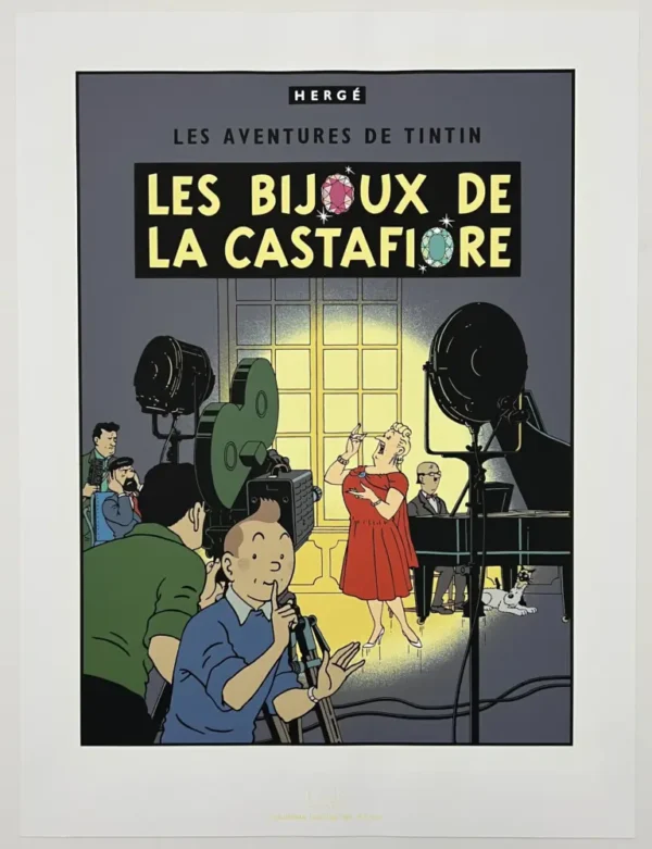 Sérigraphie Tintin - Les bijoux de la Castafiore - Hergé editions Escale à Paris