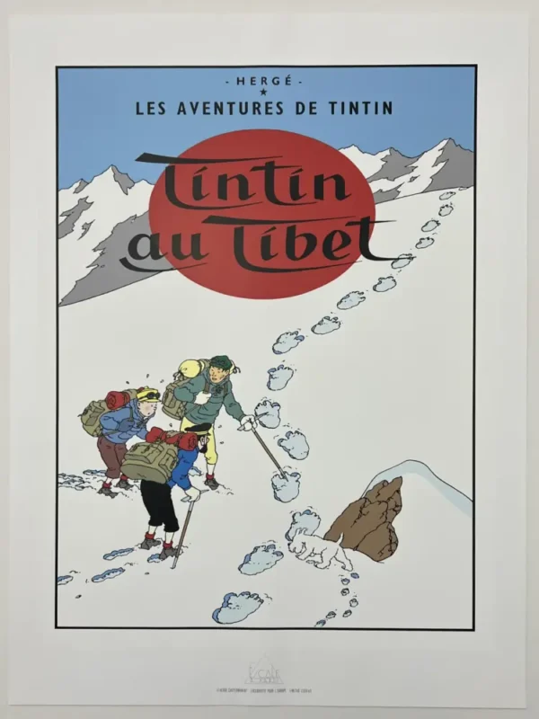 Sérigraphie Tintin - Tintin au Tibet - Hergé editions Escale à Paris