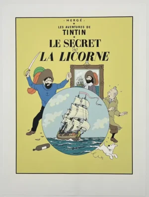 Sérigraphie Tintin - Le Secret de la Licorne - Hergé editions Escale à Paris