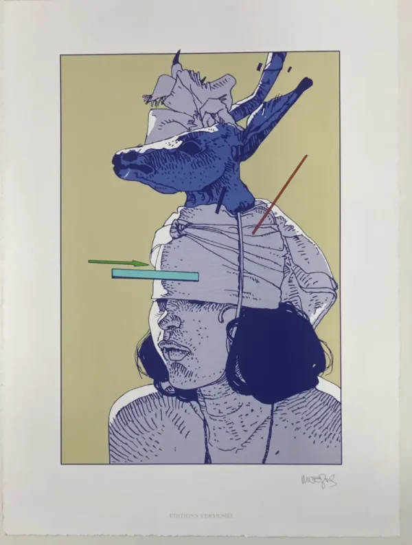 Sérigraphie de Moebius - L'homme à la tête de cerf -