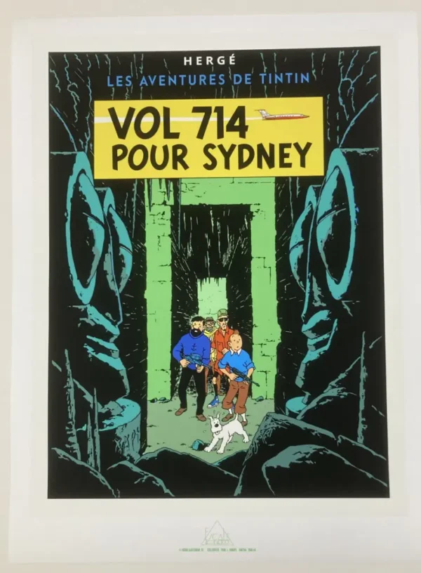 Sérigraphie Tintin - vol 747 pour Sydney - Hergé editions Escale à Paris
