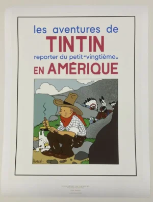Sérigraphie Tintin en Amérique reporter du petit vingtième