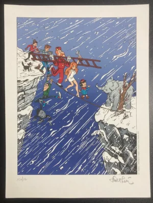 Sérigraphie  François Walthéry – Offset Natacha hommage à André Franquin