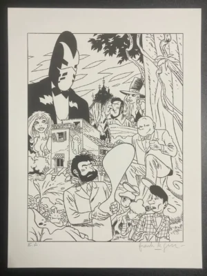 Sérigraphie  Frank LE GALL hommage à TIF, TONDU et CHOC de WILL